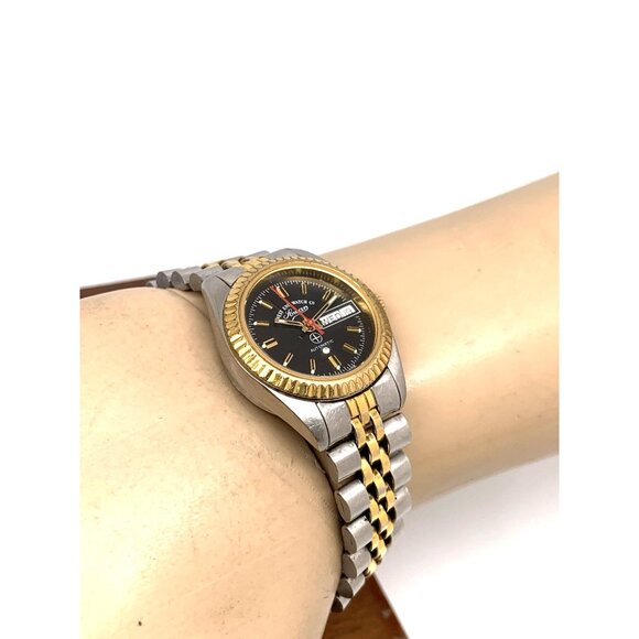 West End Women's Watch Vintage Swiss Automatic Black Dial Two Tone Steel 26mm - Picture 5 of 12